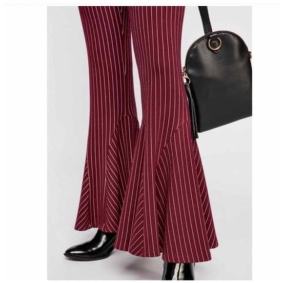 Free People Mari Ponte Flare Pant Winterberry - Picture 2 of 2
